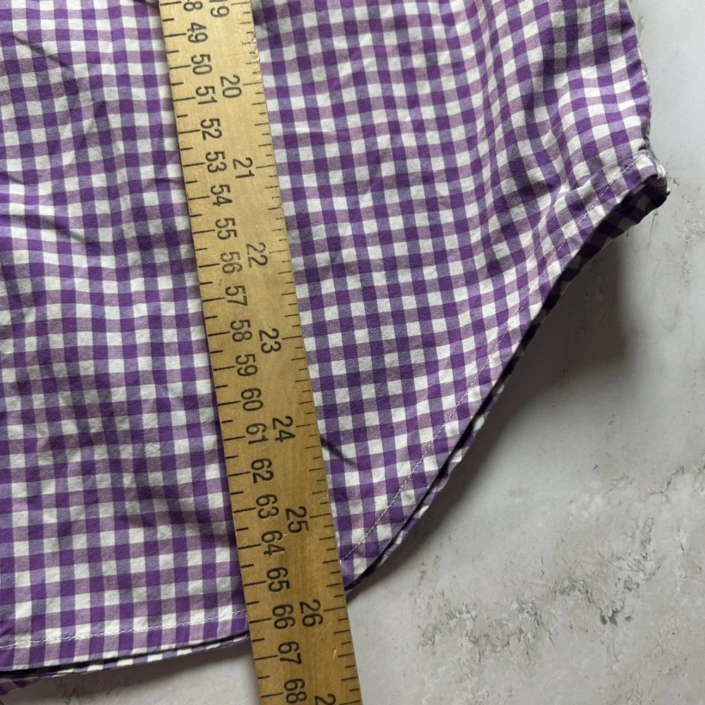 Ralph Lauren Kids Purple Gingham Check Button Down Long Sleeve Shirt L 14-16